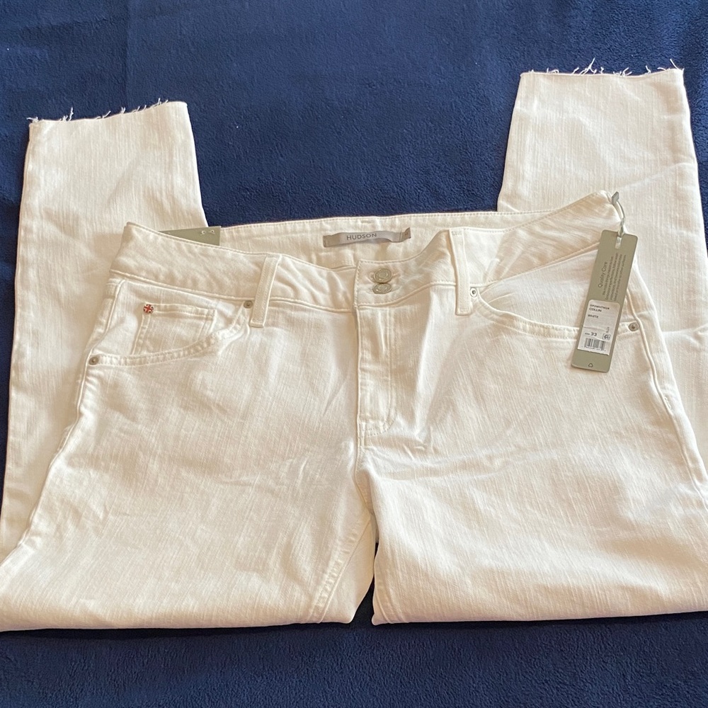 Hudson Jeans Off-White Straight Leg Denim